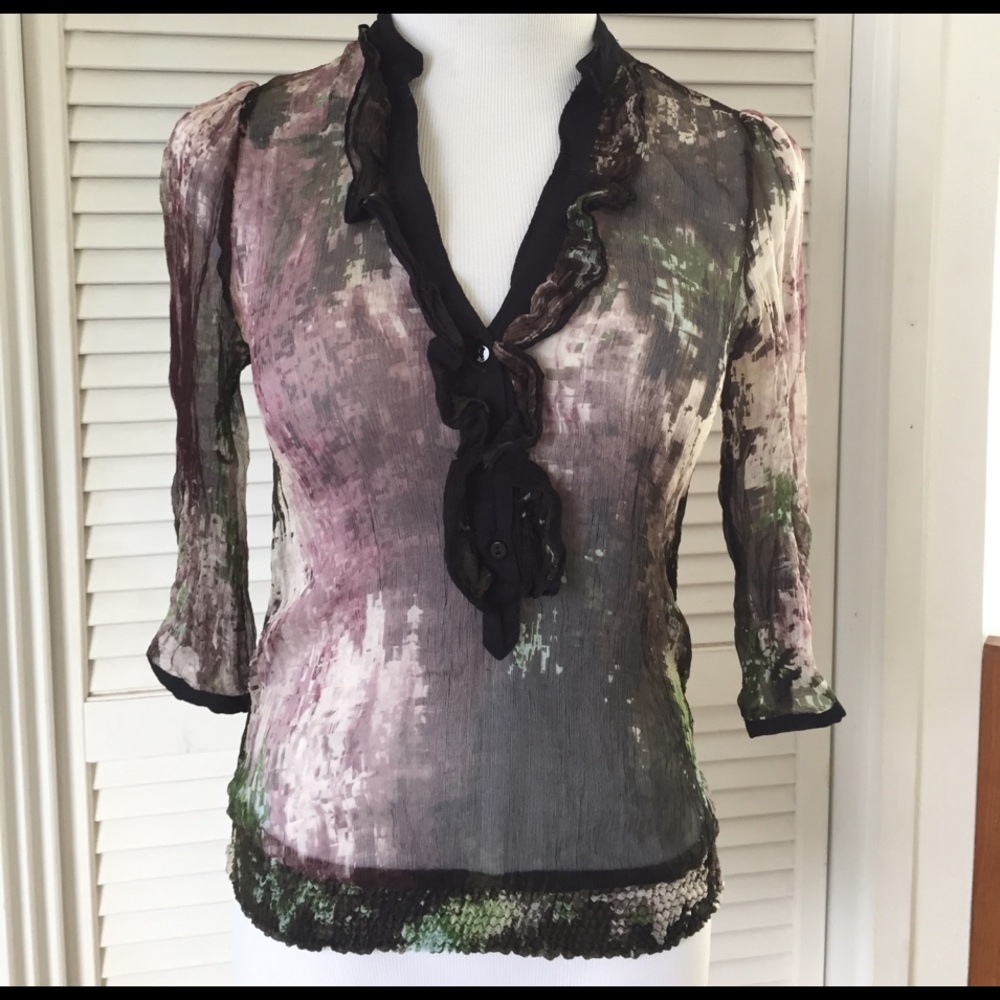 Zara Sheer Ruffle Top